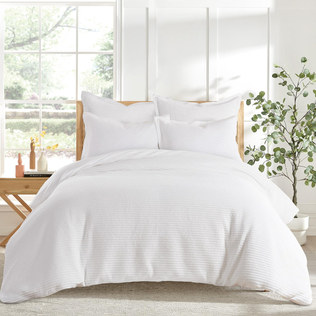 Cloud Waffle Bright White Euro Shams - Waffle Weave - Bright White - Euro Sham Set of 2 (26x26in.), No Insert- Cotton