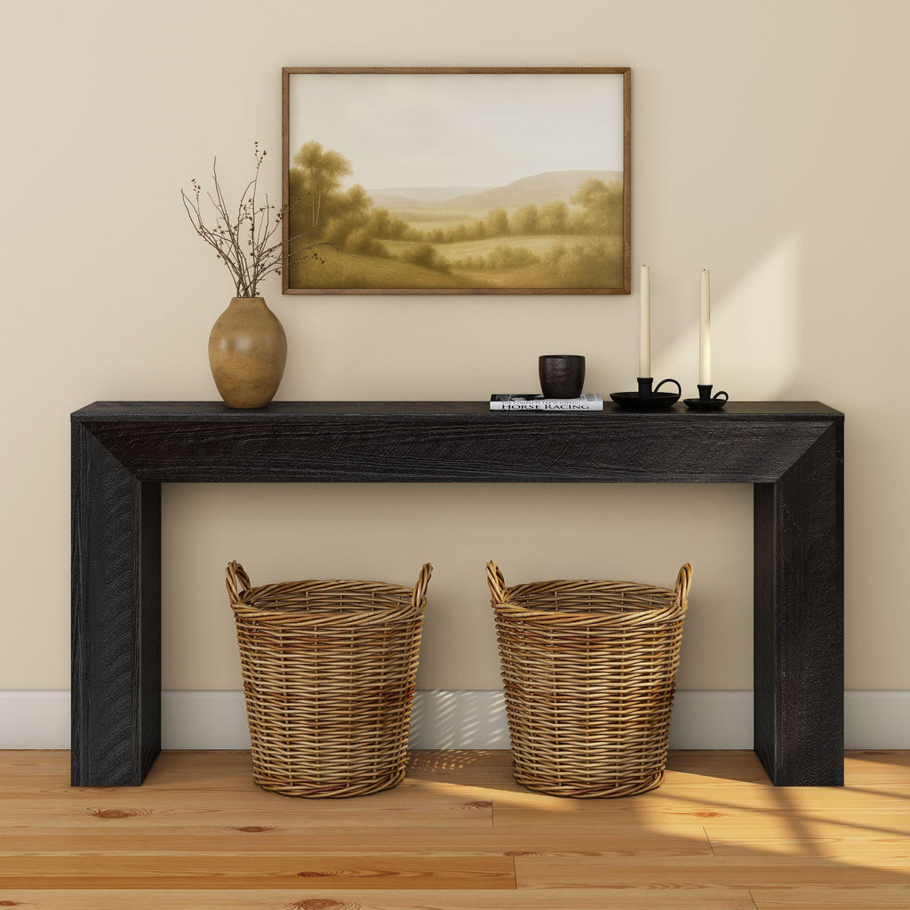 Camden Console Table, 66 Inch, Rustic Char