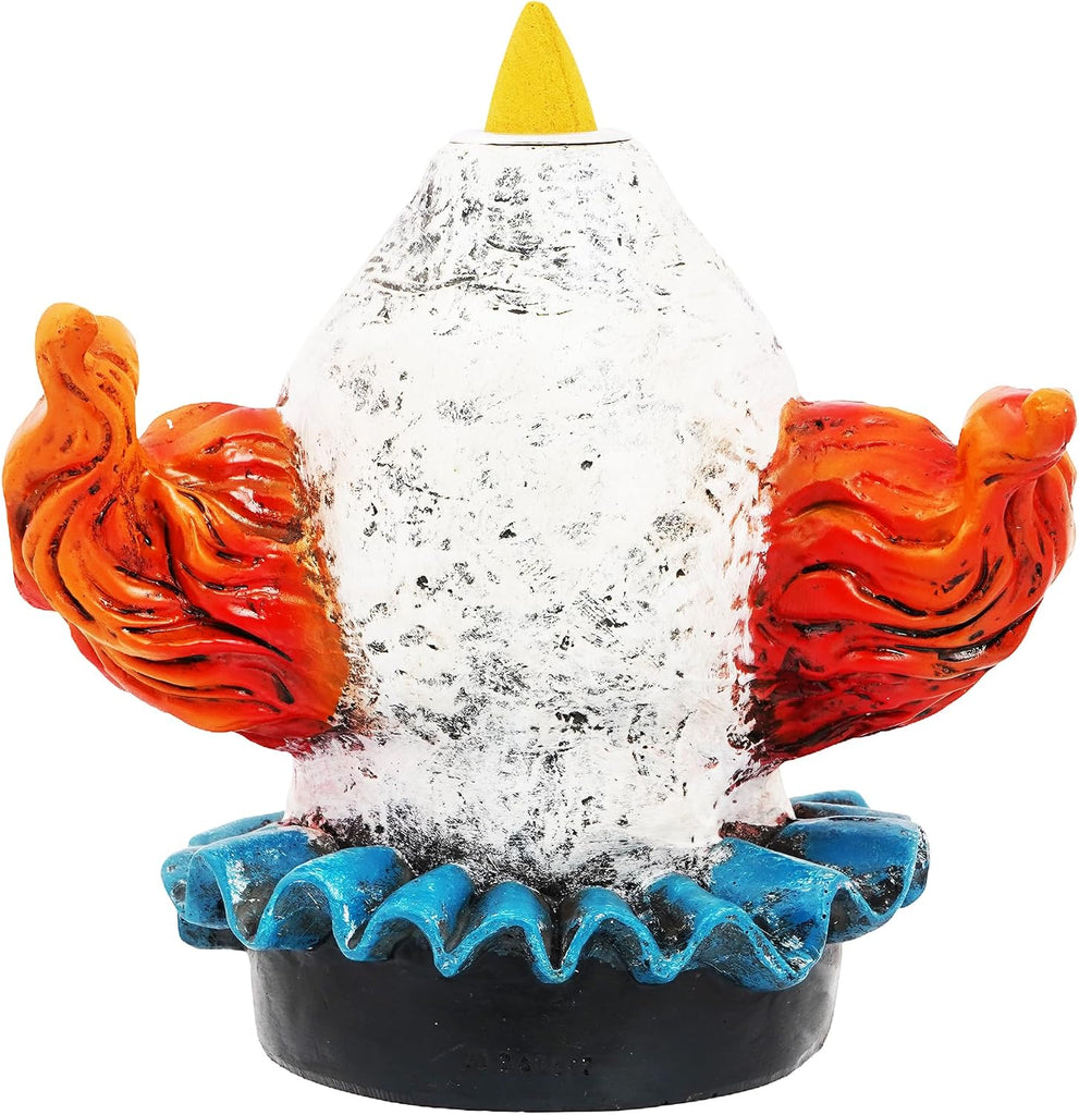 Clown Backflow Incense Burner - 5 x 5 x 3 Inch Hand-Painted Cold Cast Resin | Whimsical Decorative Aromatherapy
