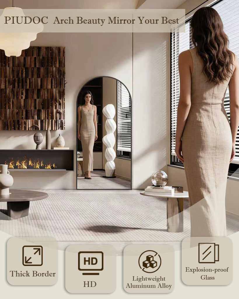 76"x34"Floor Mirror Full Length,Arched Full Length Mirror with Stand,Full Body Mirror,Hanging or Large Leaning Living