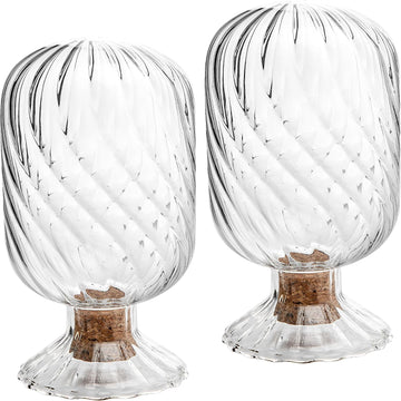 2 Set Helix Shaped Match Holder, Glass Matches Cloche for 3.5 Inch