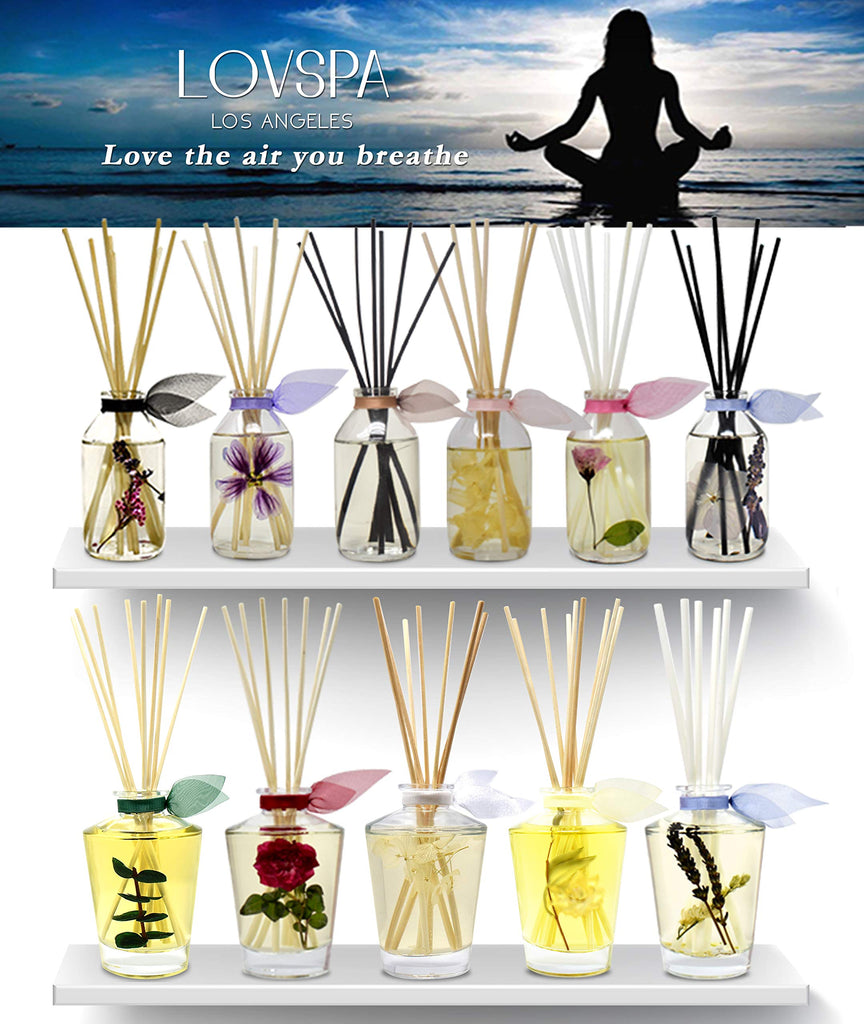 Reed Diffuser Set - Lavender & Black Amber Scented Diffuser with Sticks