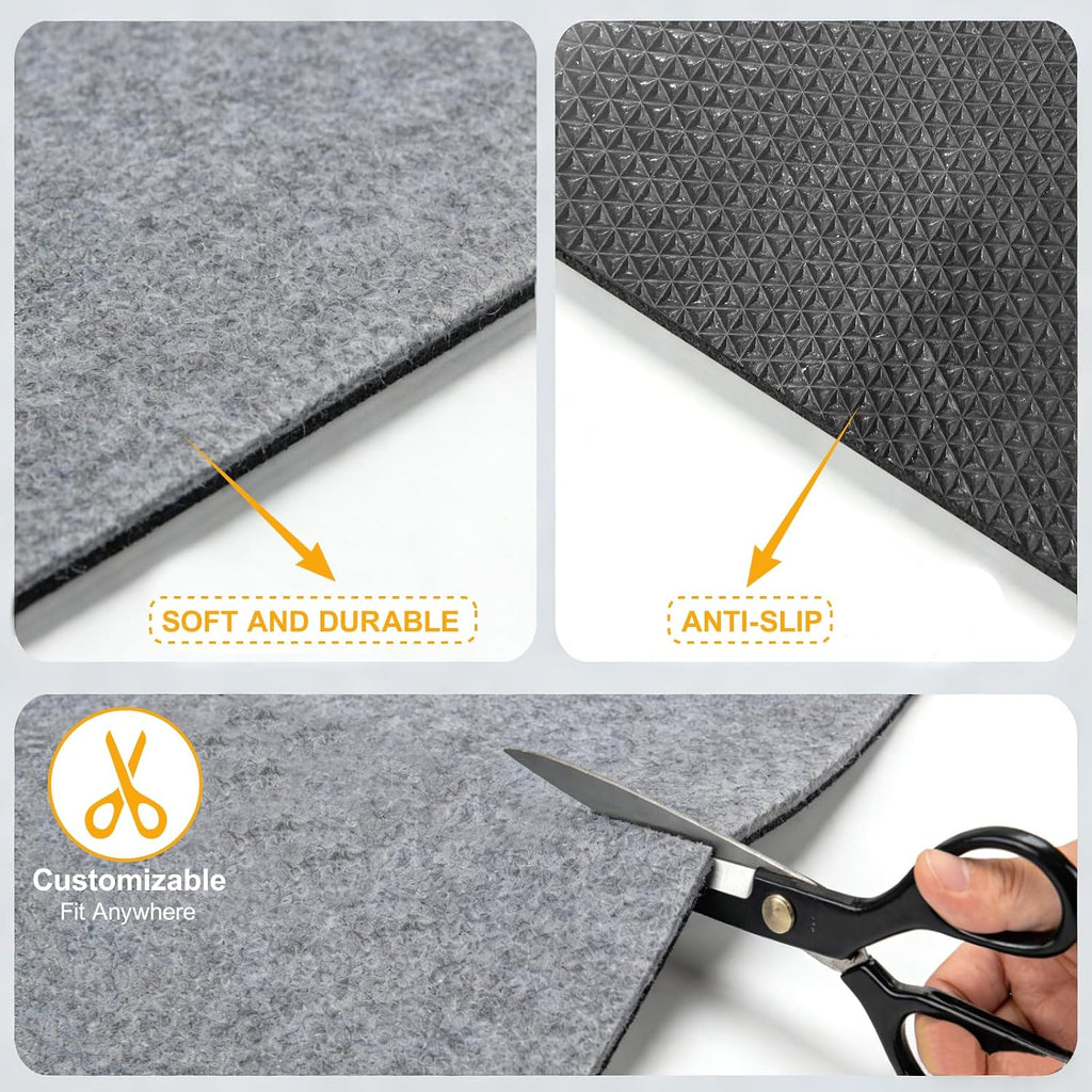 Non Slip Felt Rubber Rug Pad, Thick Felt Rug Pads for Hardwood Floors, Under Area Rugs Protective Cushion Pads - Set of 30