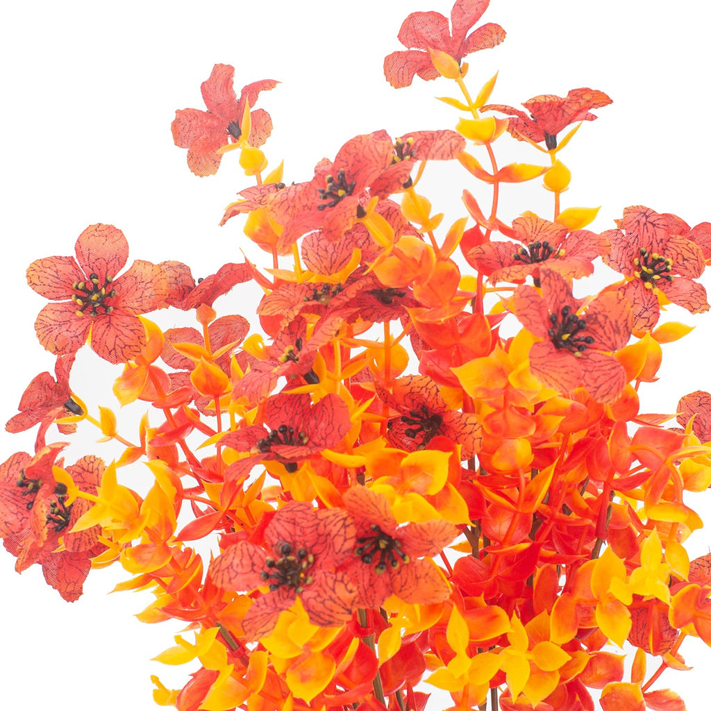 10 Bundles Artificial Fall Flowers Outdoor UV Resistant Fake Flowers No Fade Faux Plants Garden Porch Window Box