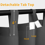 Outdoor Patio Curtains Detachable Tab Top Windproof Weatherp - Image 2