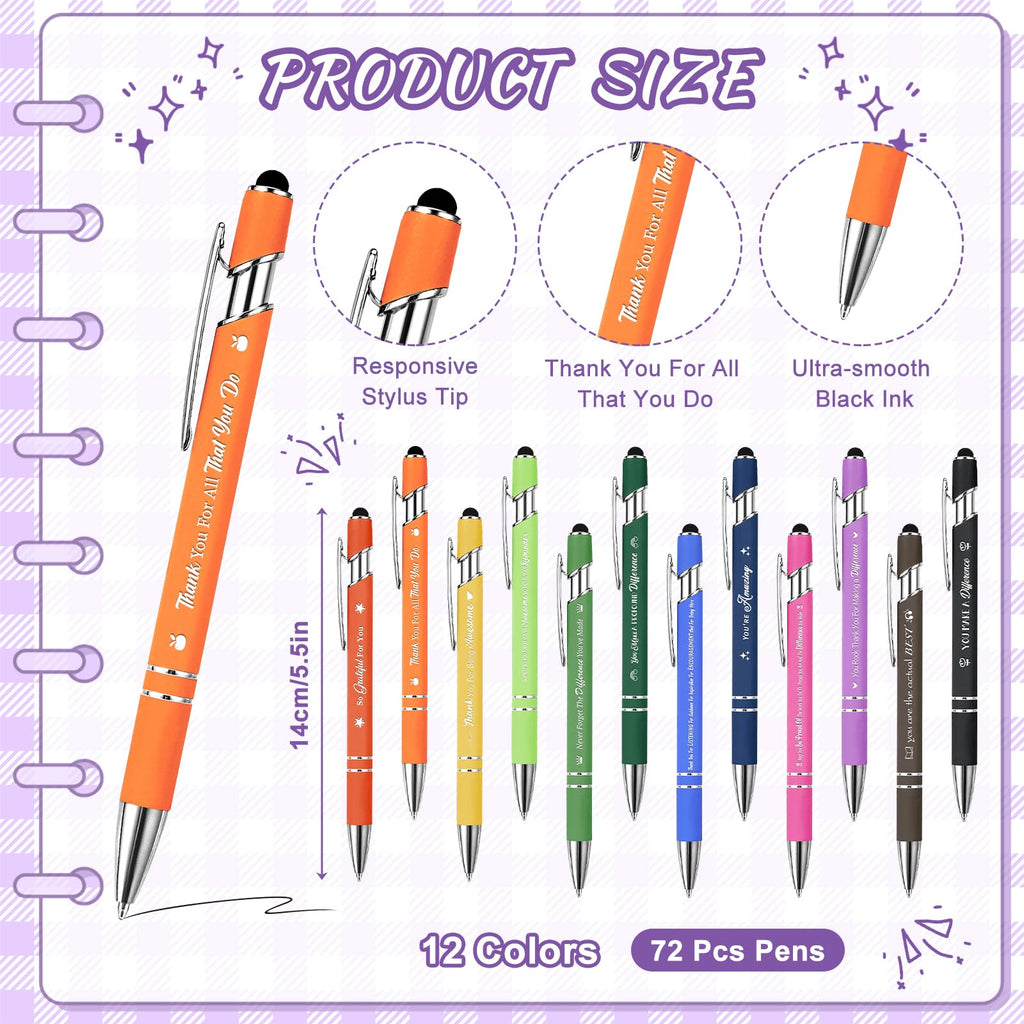 72 Set Employee Appreciation Gifts Bulk Team - 72Pack Coffee Cup Notepad+72 Ballpoint Pens+ 72 Drawstring Gift Bags