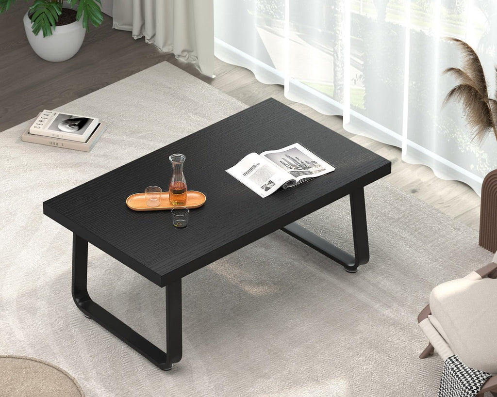 39" Wood Rectangle Coffee Table, Black Oak