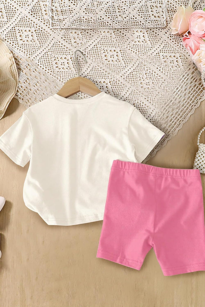 Infant Toddler Baby Girl Clothes Outfits,2 Pieces Cute Summer Short Sleeves T-Shirt Tops+Shorts Set
