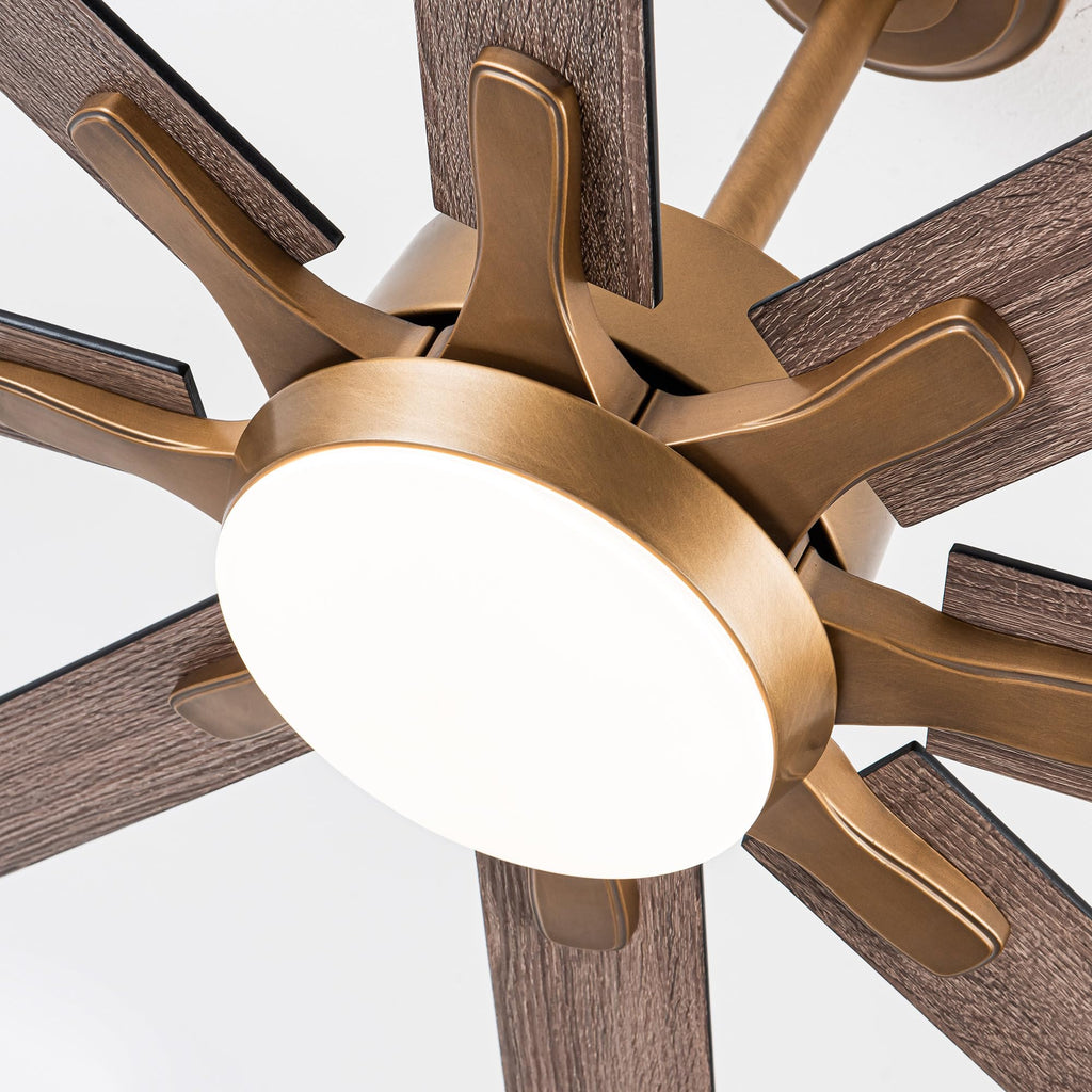 65'' Large Industrial Ceiling Fan with Light, Matte Black, 8-Blade DC Motor, 6-Speed Reversible Airflow, 24W Dimmable