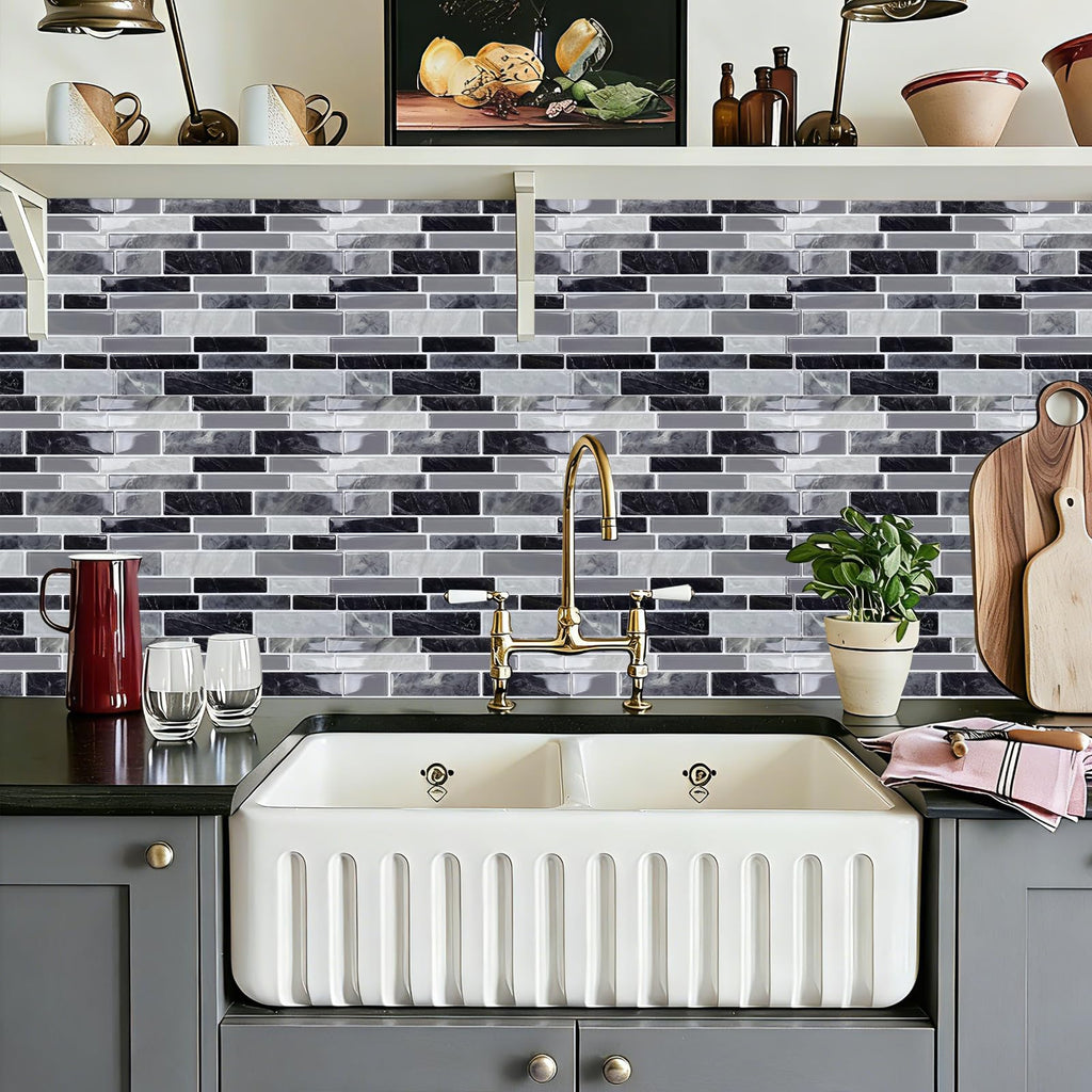 10-Sheet Peel and Stick Backsplash Waterproof Oil-Proof Wall Tiles