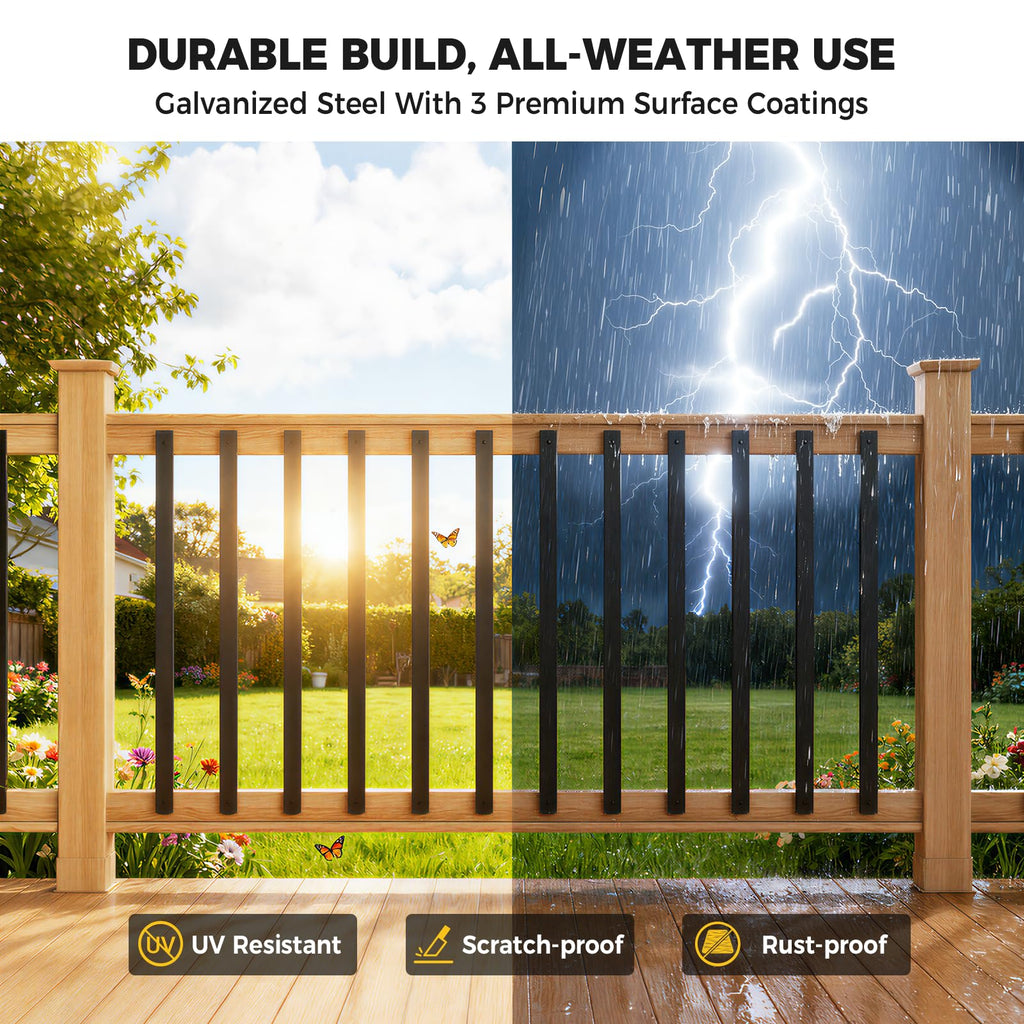 110 Pcs 26"Rectangular Deck Balusters, Straight Spindles Railing Kit