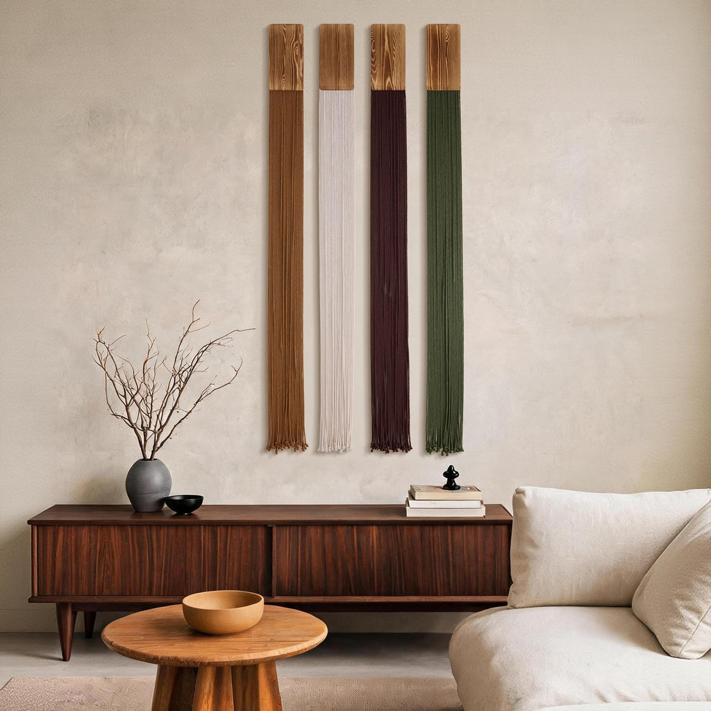Boho Macrame Wall Hanging Decor Bedroom, 71", 4 Pack