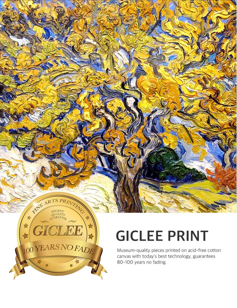 Vincent Van Gogh Wall Art Framed, The Mulberry Tree, 30x26''