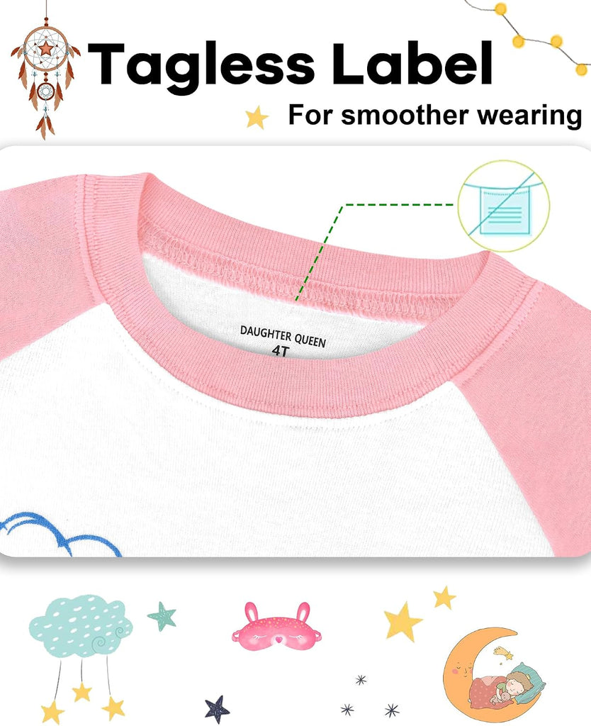 Girls 4 Pieces Cotton Pajamas Months