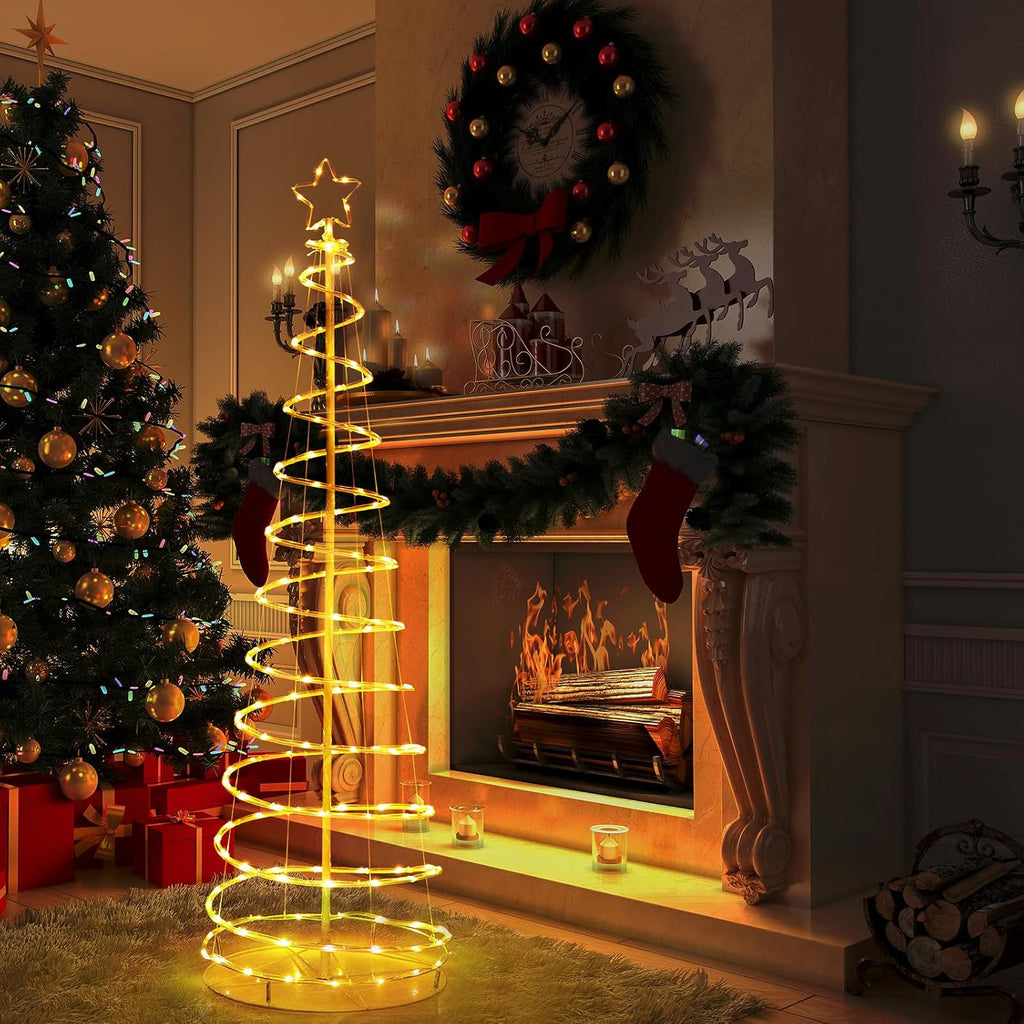 6 FT Lighted Spiral Christmas Tree with 135 LED Lights