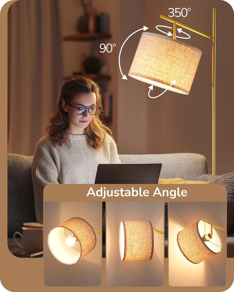 Gold Floor Lamp with Remote, Standing Lamp