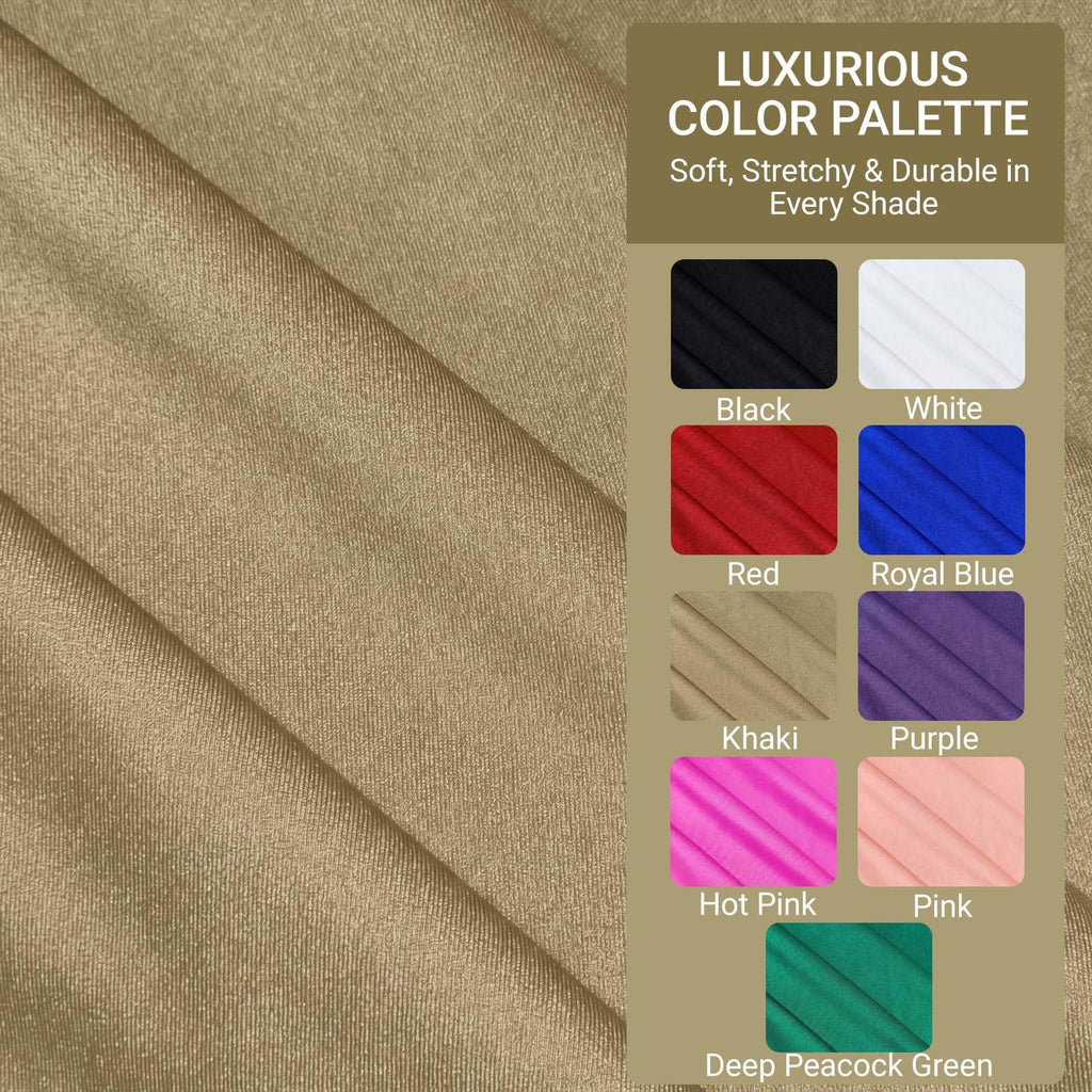 3 Yards Khaki Nylon Spandex Fabric, 59 Inch Wide