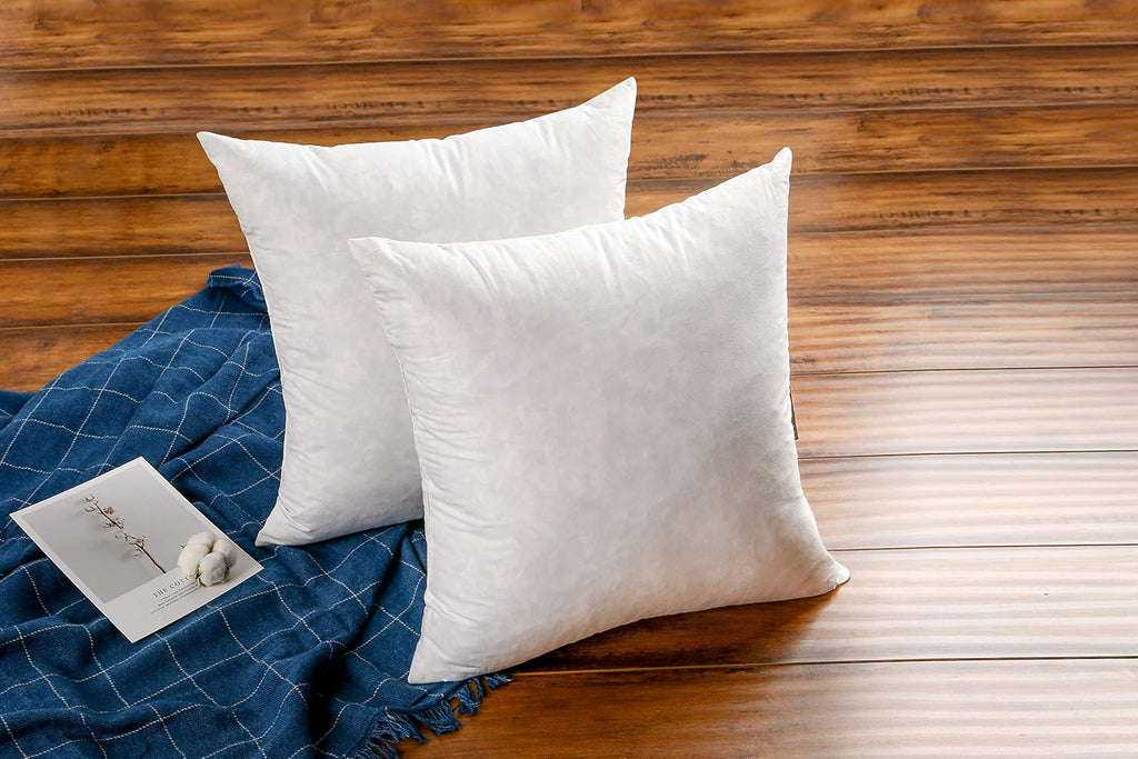 Premium Goose Down Feather Throw Pillow Inserts, 37oz High Filling Weight, 22×22, 5% Down Filling, 250 TC - Set of 2