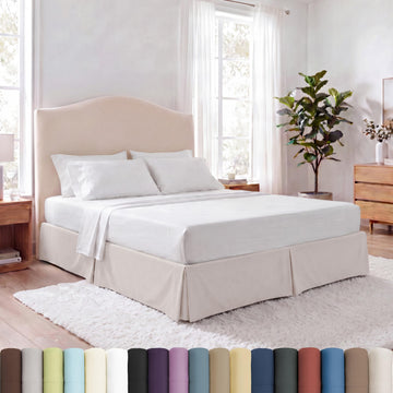 Fine Living California King Bed Skirt 14 Inch Drop Natural Beige