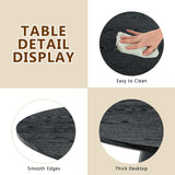 Black Round Dining Table for 4-6, Modern Wood Kitchen Table, 45" Circle Dining Table with Pedestal for Kitchen,Living