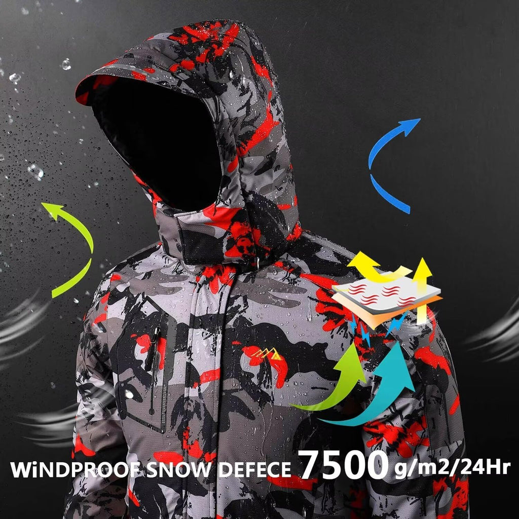 Boy's Waterproof Ski Jacket Warm Winter Snow Coat Kids Fleece Snowboarding Jackets Thick Hooded Windproof Coats