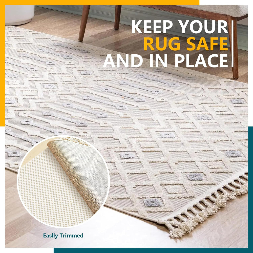 Non Slip Rug Pad Gripper 8x10 Feet Extra Thick Pads for Hardwood Floors,Anti Skid Mat Under Carpet,Runner Keep Area