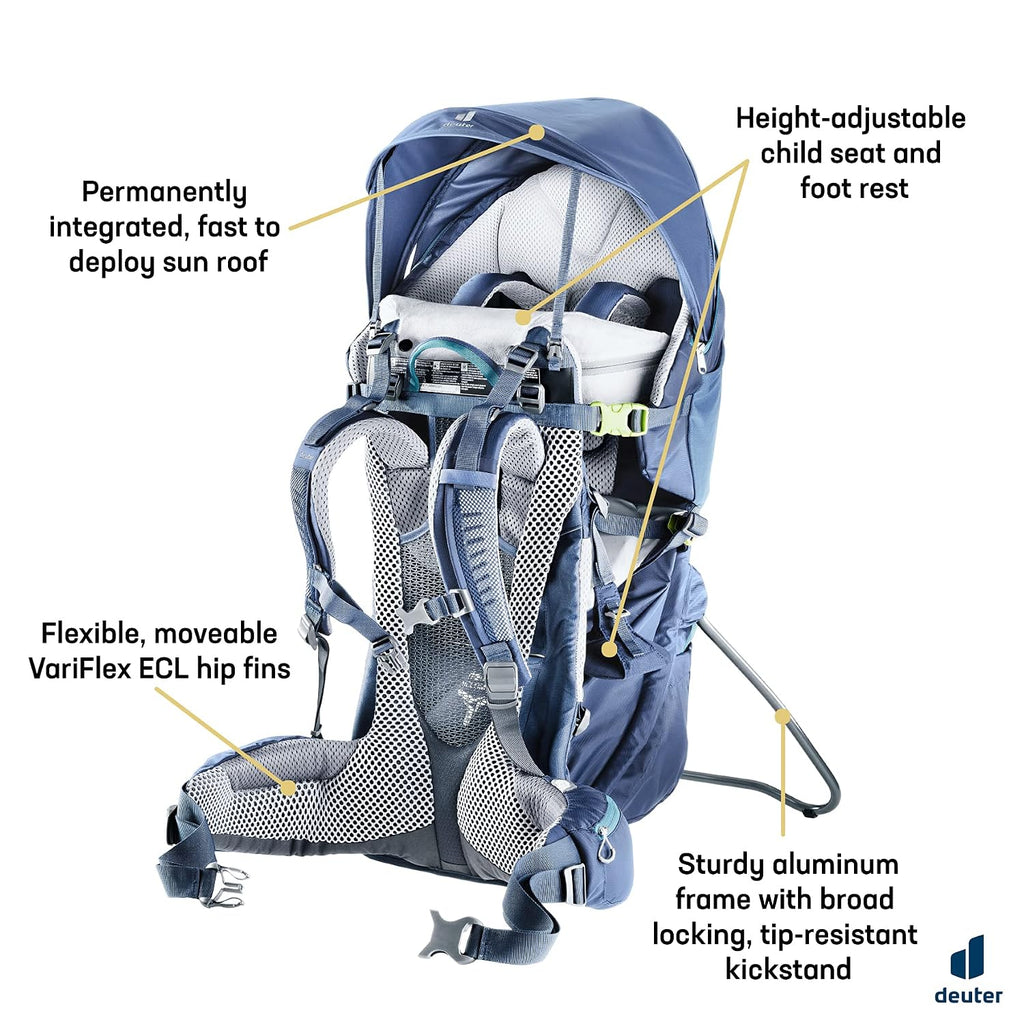 Kid Comfort Pro Child Carrier Backpack for Travel & Hiking with Toddlers - Midnight