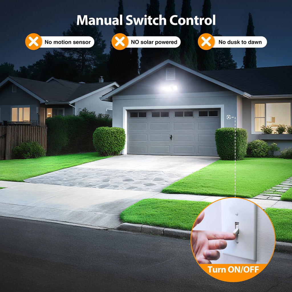 LED Security Light, Outdoor Flood Light Switch Controlled, IP65 Waterproof LED Exterior Floodlight