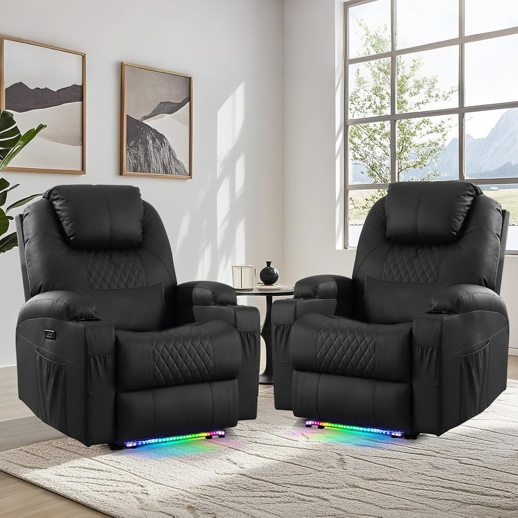 Power Recliner Chair with Vibration Massage & Heat for Adults