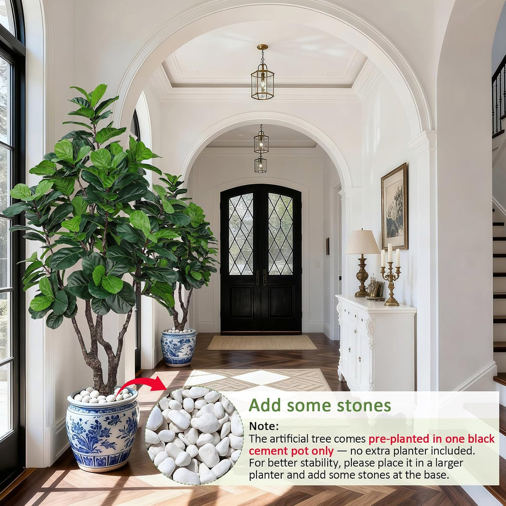 7FT Artificial Fiddle Leaf Fig Tree Decor, Faux Plants Indoor