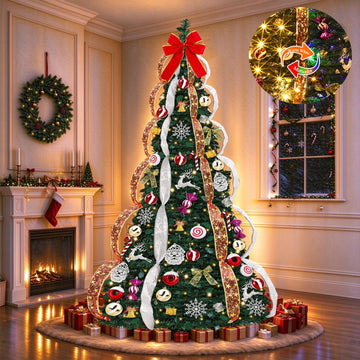 6.5FT Prelit Pop Up, Dual Color Changing Lights Timer 8 Modes