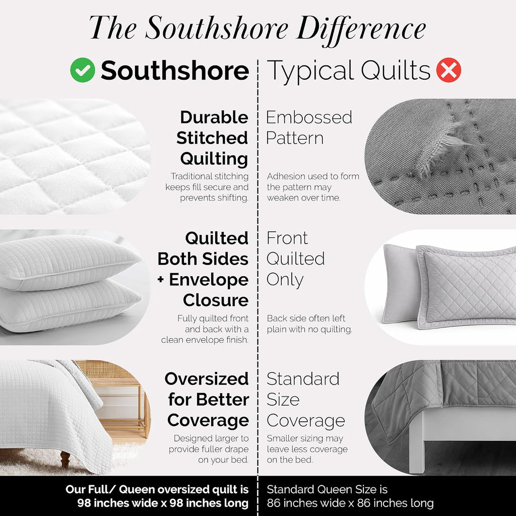 White Queen Quilt Bedding Set, Lightweight Bedding Quilts Queen Bedspread, Coverlet Full, Quilted Coverlet Bed Spread