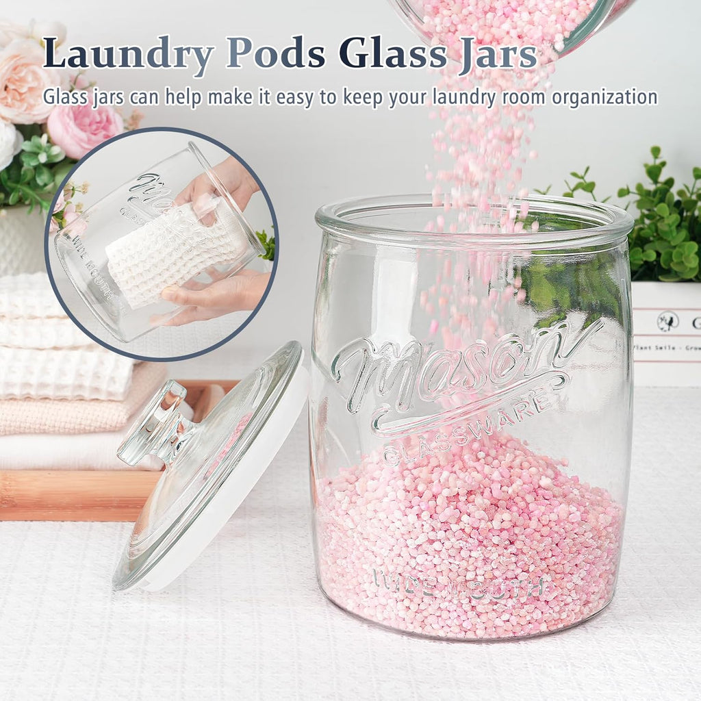 1 Gallon Glass Cookie Jar with Airtight Lid, Wide Mouth Canister