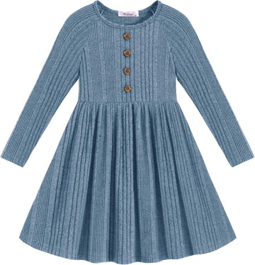 Toddler Girls Sweater Long Sleeve Knit Fall Winter Dresses