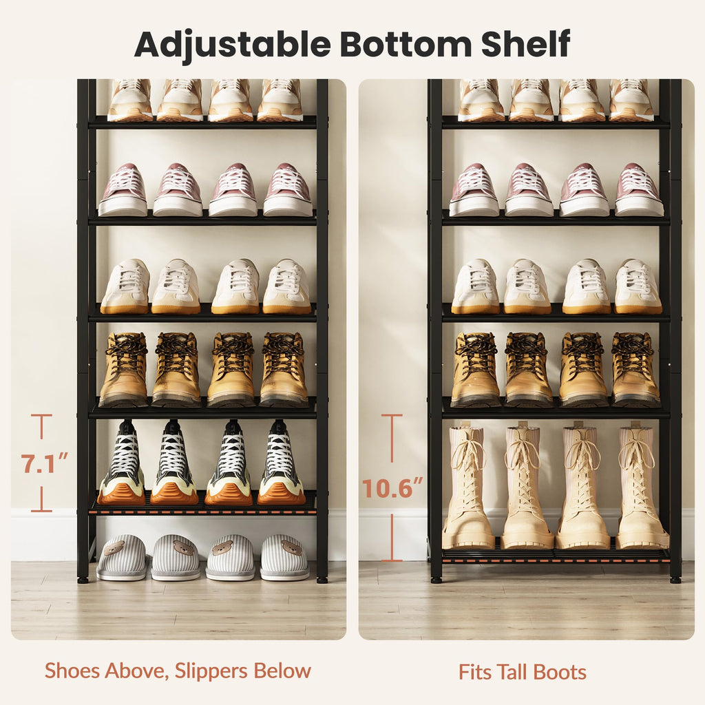 Narrow Shoe Rack 8-Tier, Tall Shoe Organizer for Small Spaces