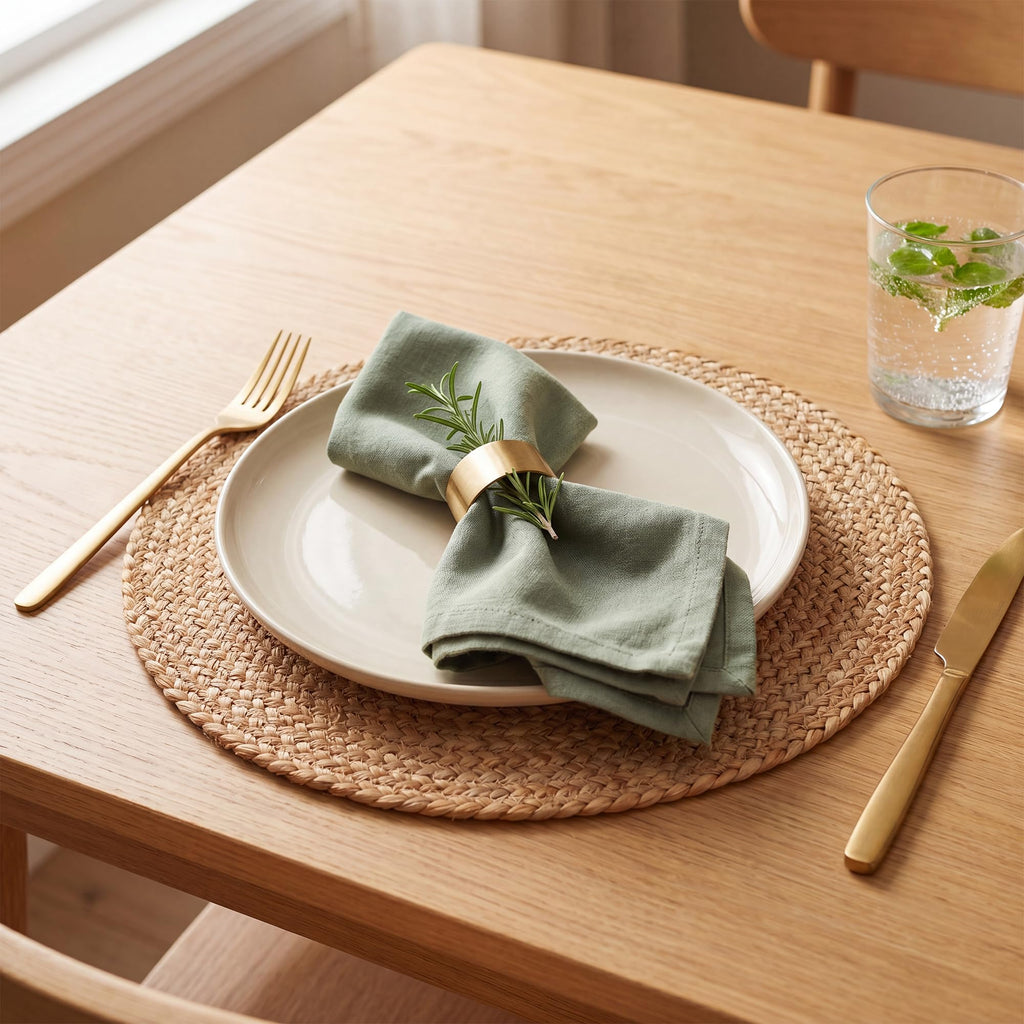 Round Jute Placemats, Set of 20, 13 Inch