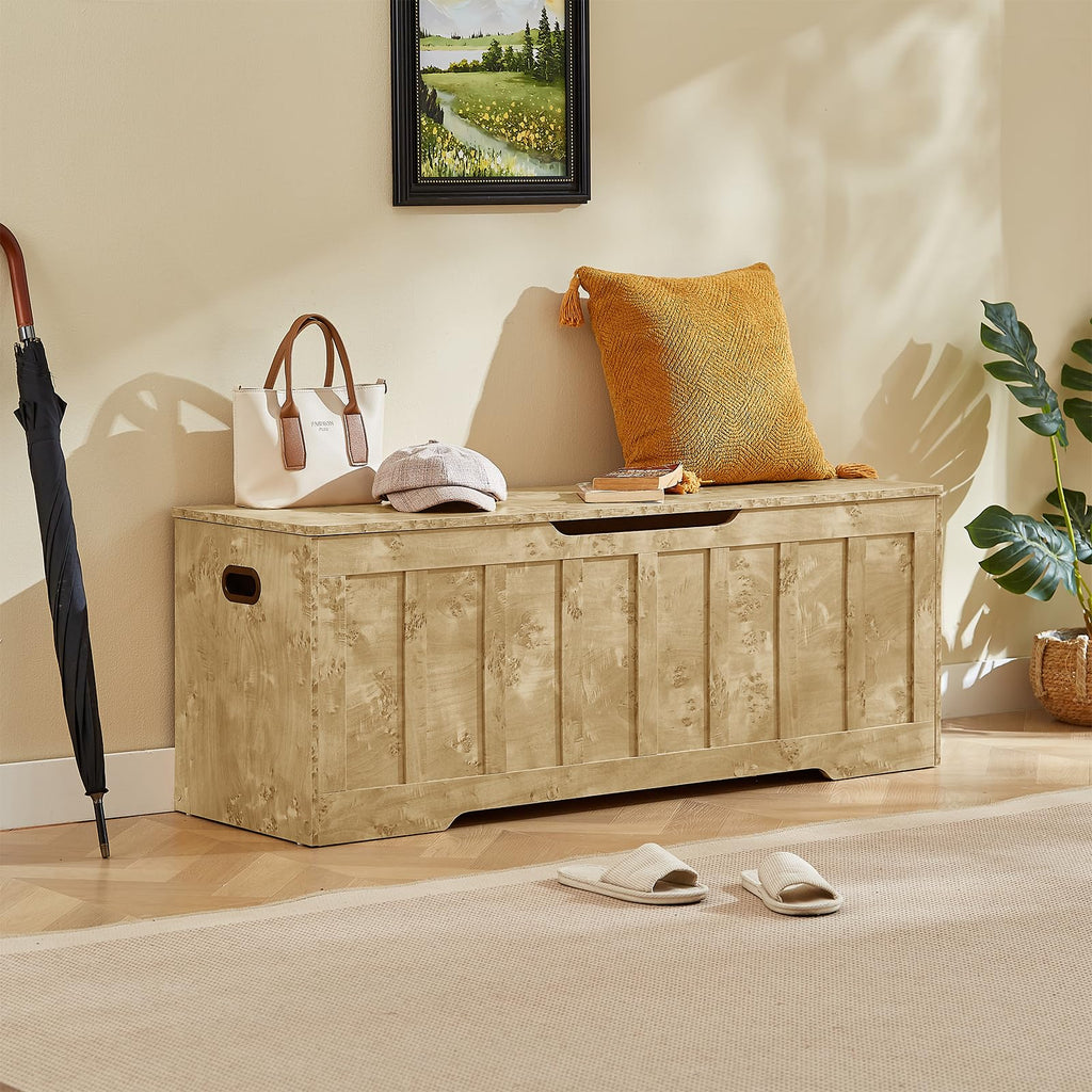 51.2" Storage Chest Extra Large, Wooden Storage Bench(Rustic Gold)