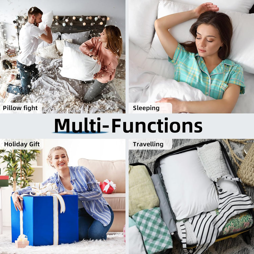 Down Feather Throw Pillow Inserts 14x22 Firm Large Lumbar Pillows for Bed Decorative Couch Soft Pillows - Set of 2
