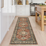 Oriental Hallway Runner Rug Non Slip, 2.5x8 Kitchen Washable Runner Soft Hallway Rug, Traditional Ul