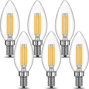 Candelabra Bulb E12 Dimmable 6W Equivalent 60W 2700K 6 Pack