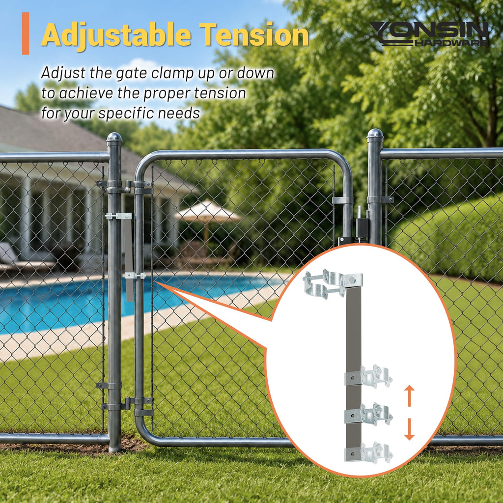 Self‐Closing Gate Closer Heavy‐Duty Spring Hinge for Chain‐Link Round Tube