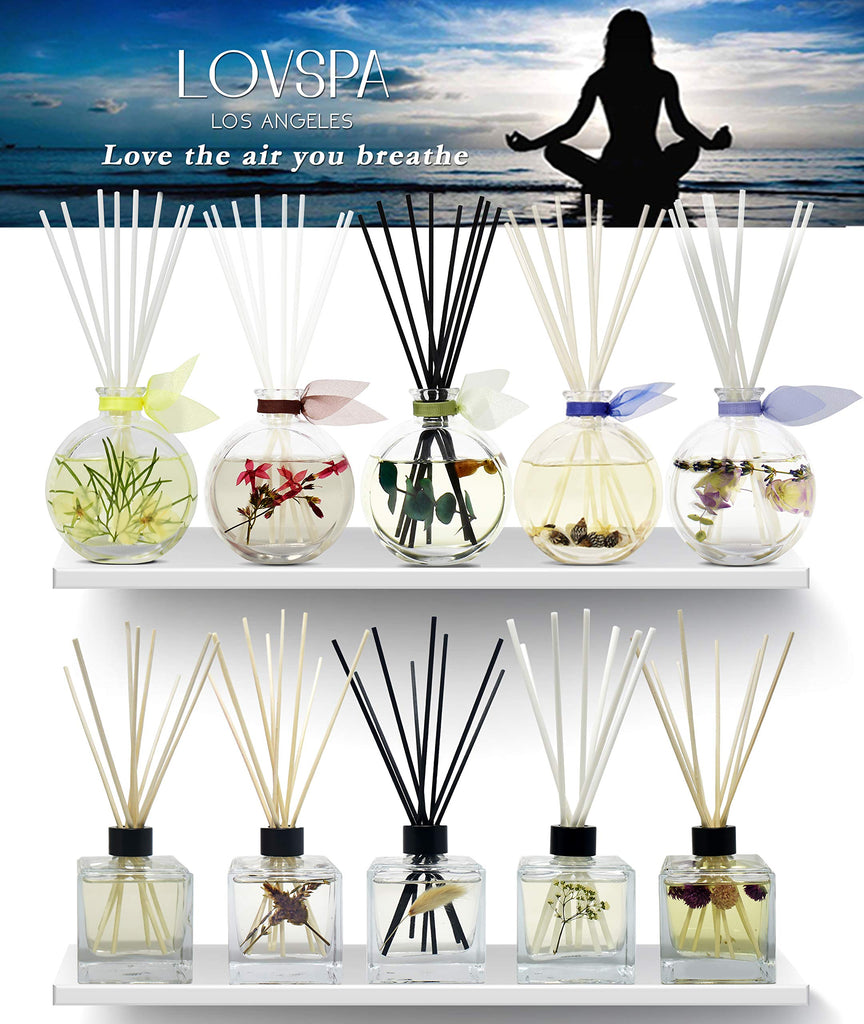 Reed Diffuser Set - Lavender & Black Amber Scented Diffuser with Sticks