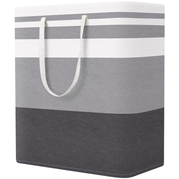 Basket Hamper, 100L Collapsible Clothes Storage, Grey