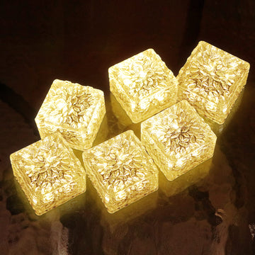 6 Pack Solar Brick Lights Landscape Path Light Garden Decoration Yard Paver Road Lighting Recessed Paver for Garden