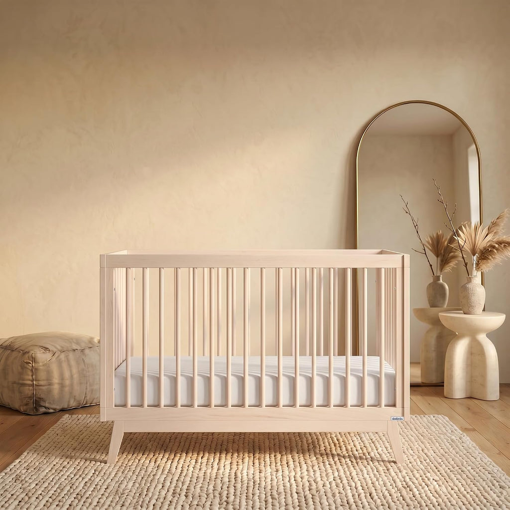 Baby Soho 3-in-1 Convertible Wood Crib Bed, Made in Italy, Washed | Crib to Toddler Bed, GREENGUARD Gold Certified