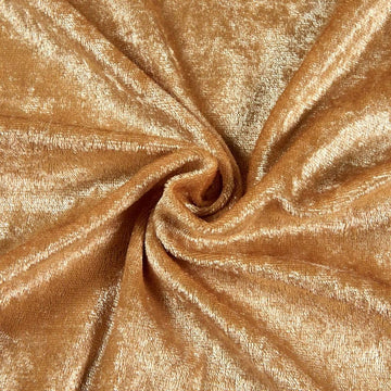 60" Wide - 100% Polyester Panne Velvet - Perfect for backdrops, Clothing, Home Furnishing and Many More. (Gold, 10