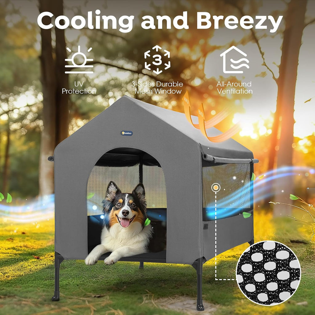 35" Dog House, 2-in-1 Large Dog House Outdoor Indoor Weatherproof