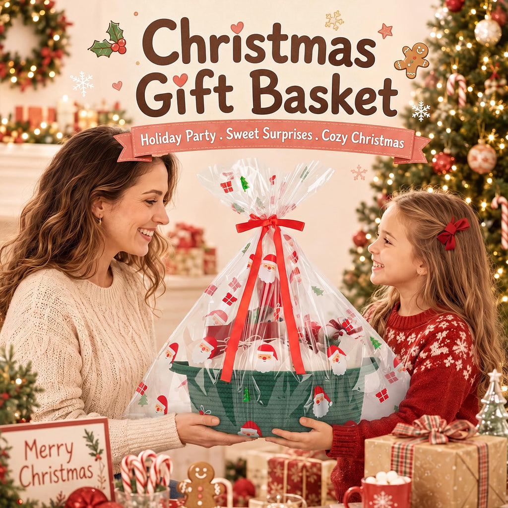 Empty Gift Basket with Wrap Tissue Paper for Holiday DIY Presents