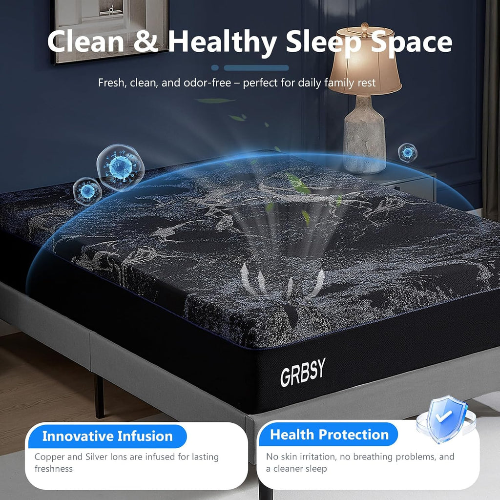 14 Inch Queen Size Mattress, Upgraded Luxury Cooling Gel Queen Memory Foam Mattress In a Box with 7-Zone Support for