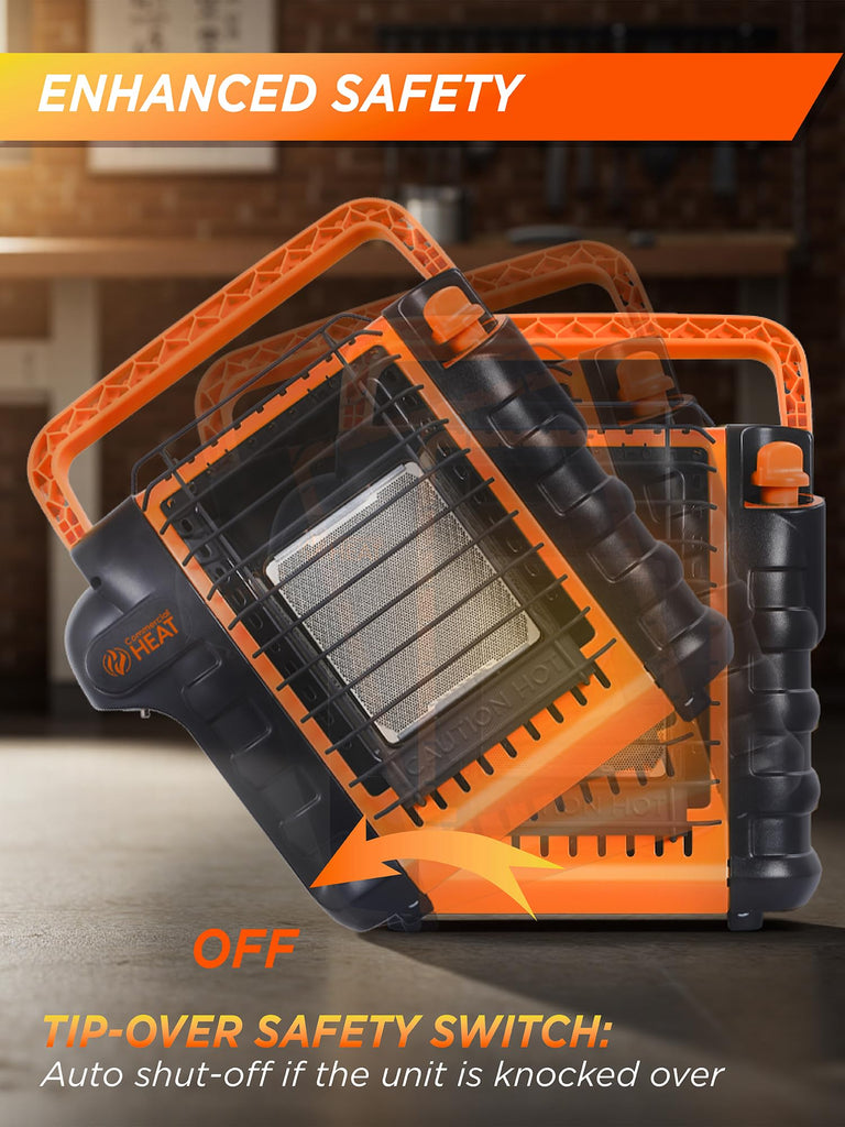 9000 BTU Outdoor Portable Propane Heater - Orange